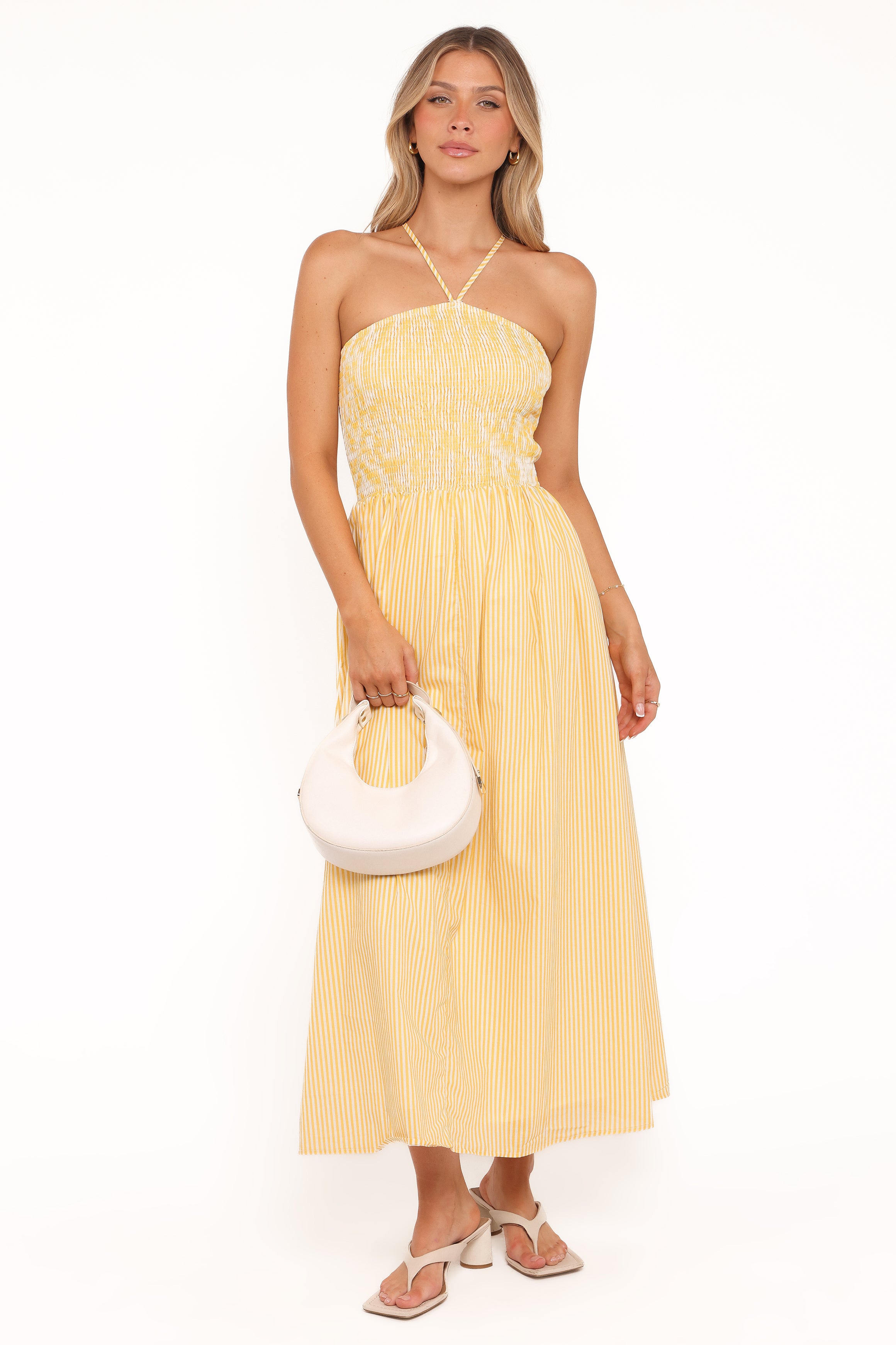 DRESSES Aviva Smocked Midi Dress - Mango Stripe