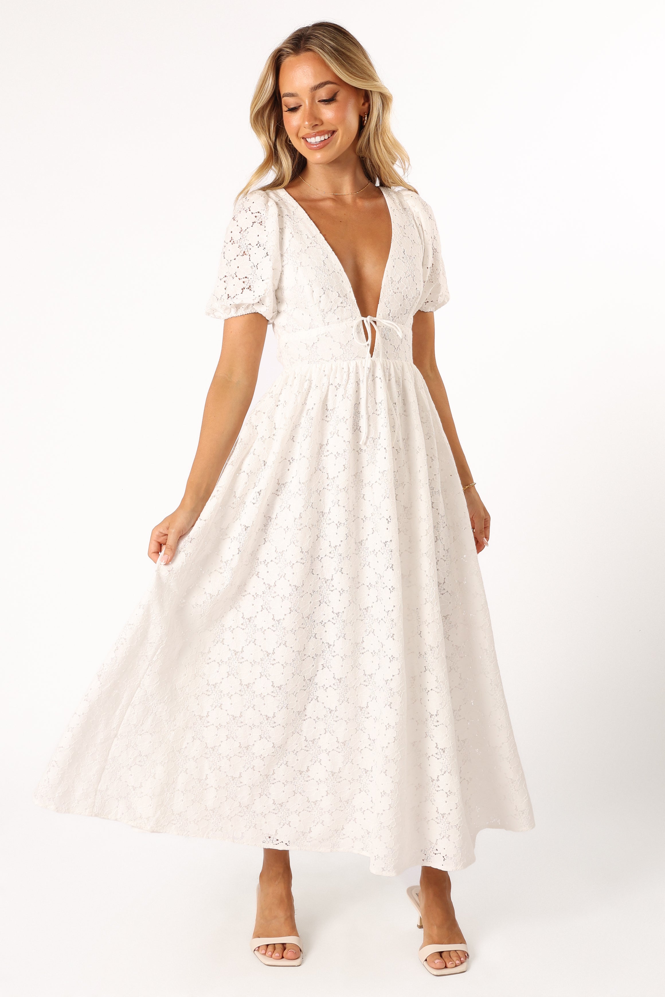 DRESSES @Ayden Midi Dress - White (Hold for Modern Romance)