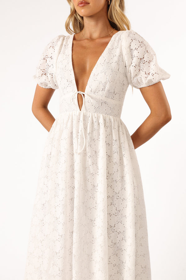 DRESSES @Ayden Midi Dress - White (Hold for Modern Romance)