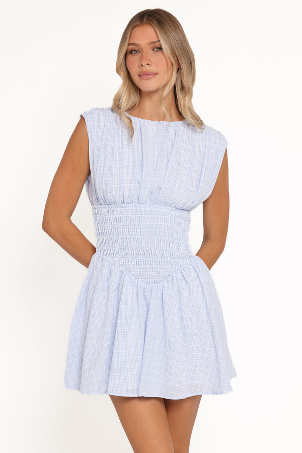 DRESSES Ayla Mini Dress - Blue Gingham