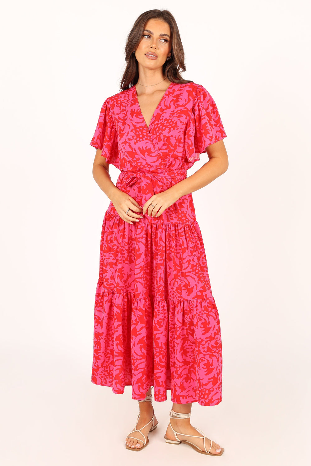 Barker Dress - Pink Red Floral - Petal & Pup
