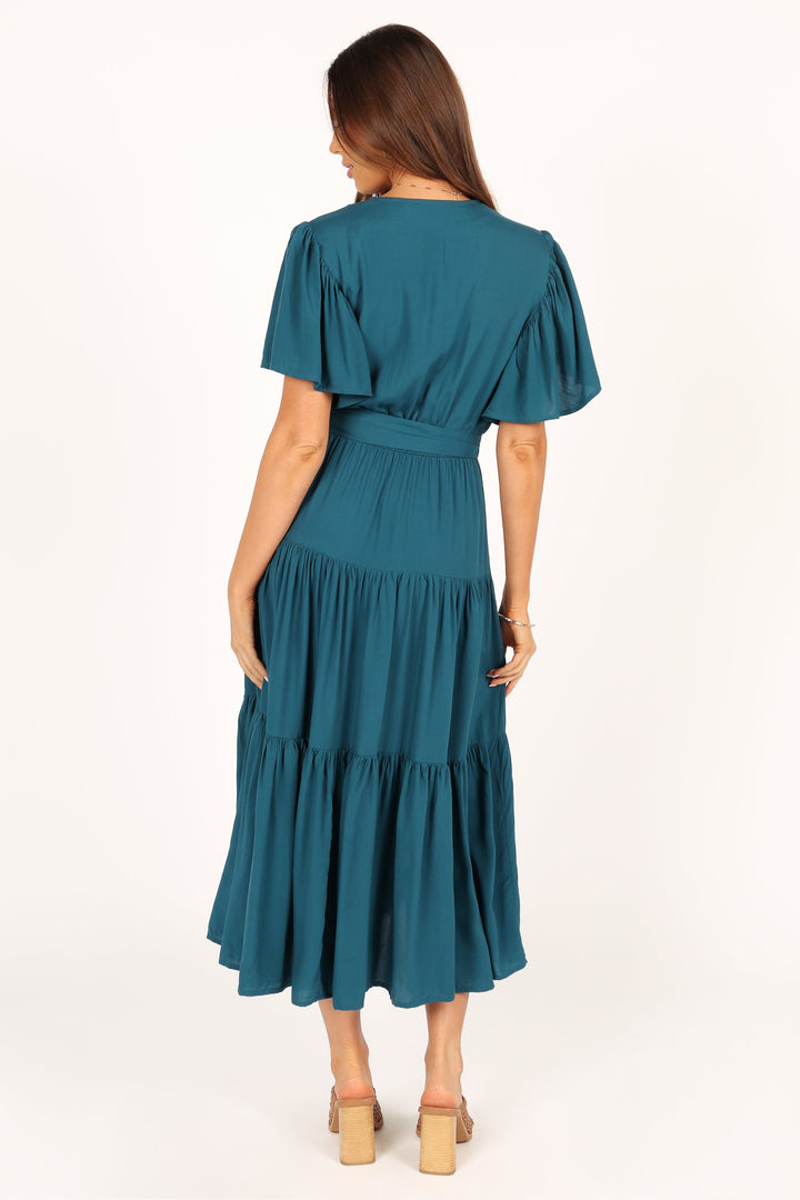 Barker Dress Teal Petal & Pup