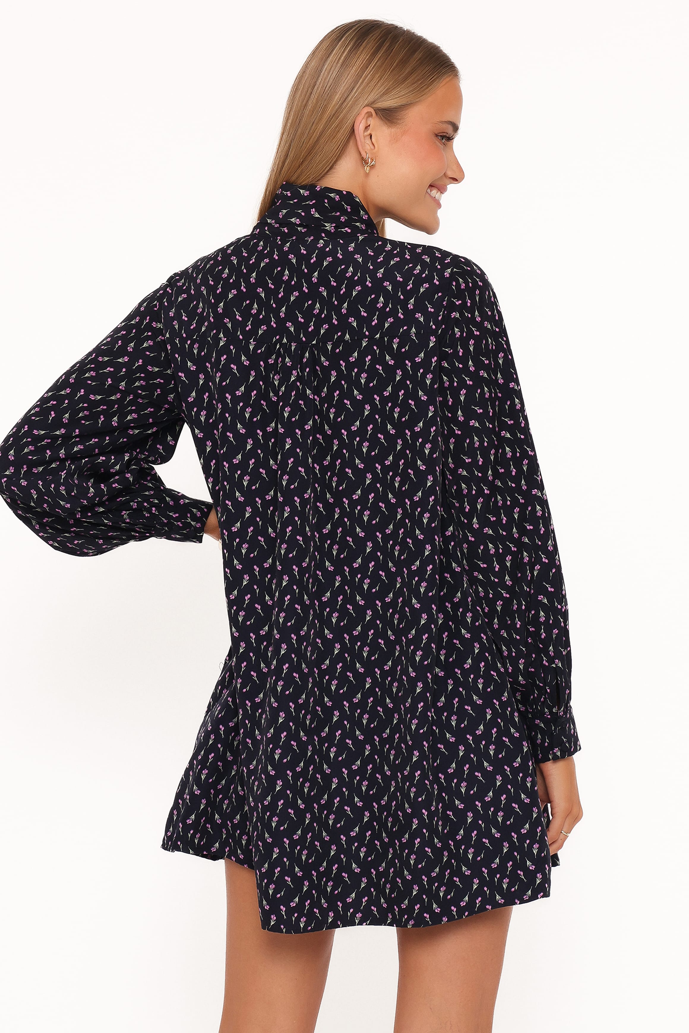 DRESSES Baylie Long Sleeve Mini Dress - Navy Tulip Floral