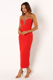 DRESSES @Bec Midi Dress - Red
