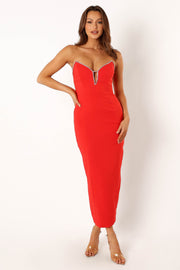 DRESSES @Bec Midi Dress - Red