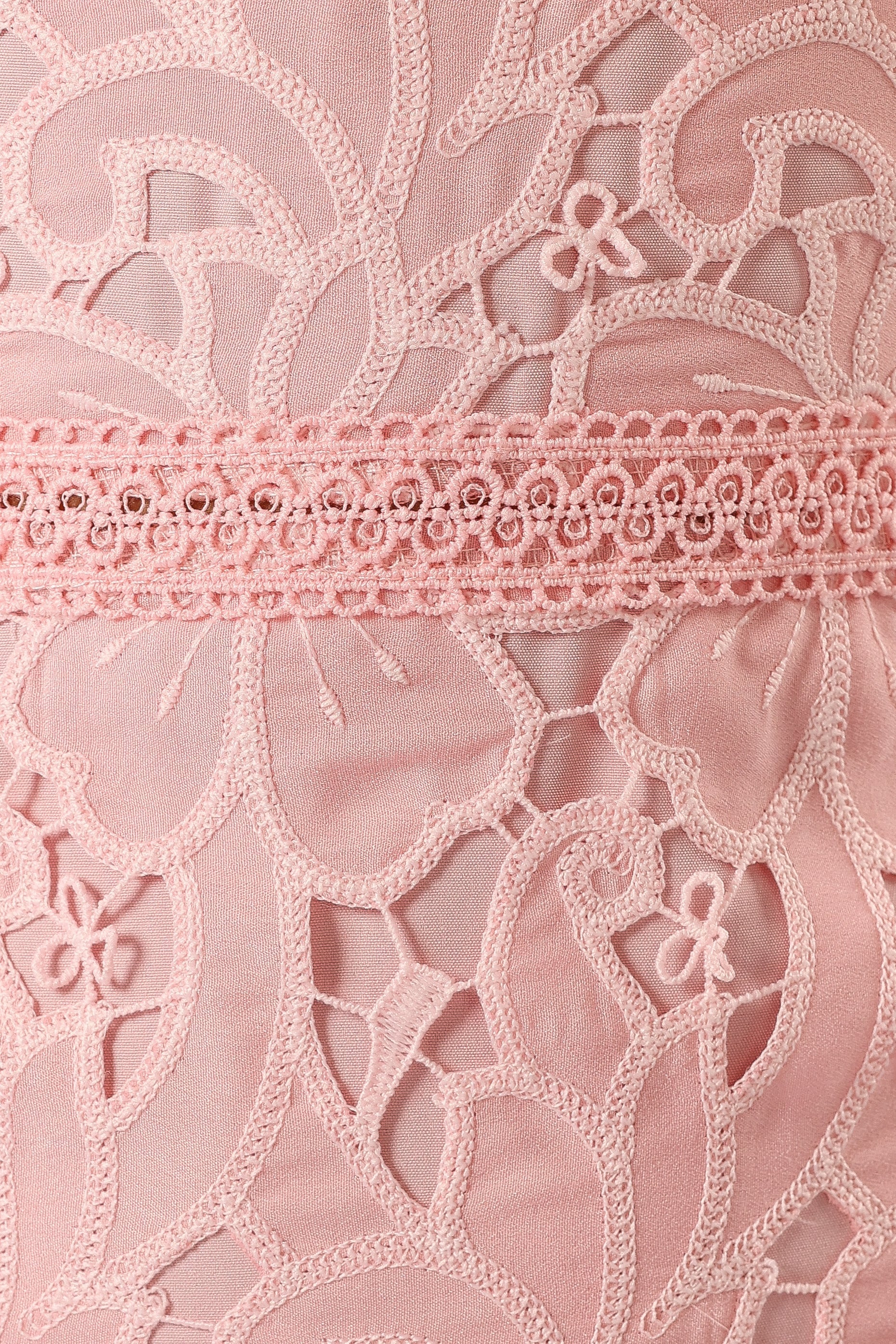 DRESSES @Beckett Lace Midi Dress - Pink