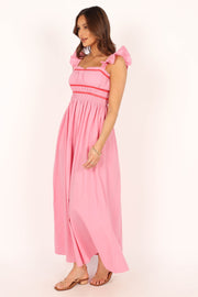 DRESSES @Becky Midi Dress - Pink