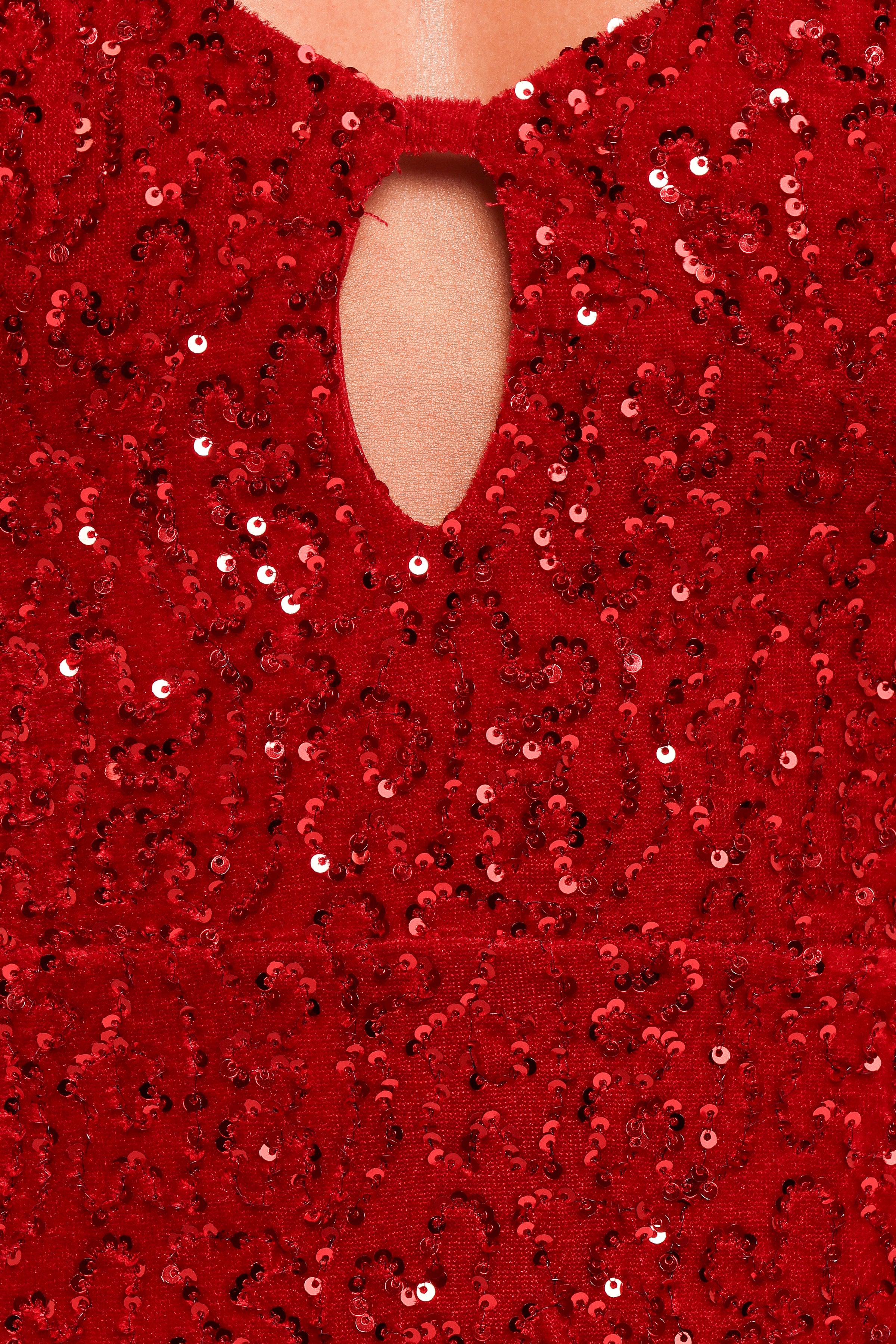 DRESSES Benino Mini Dress - Red Velvet Sequin