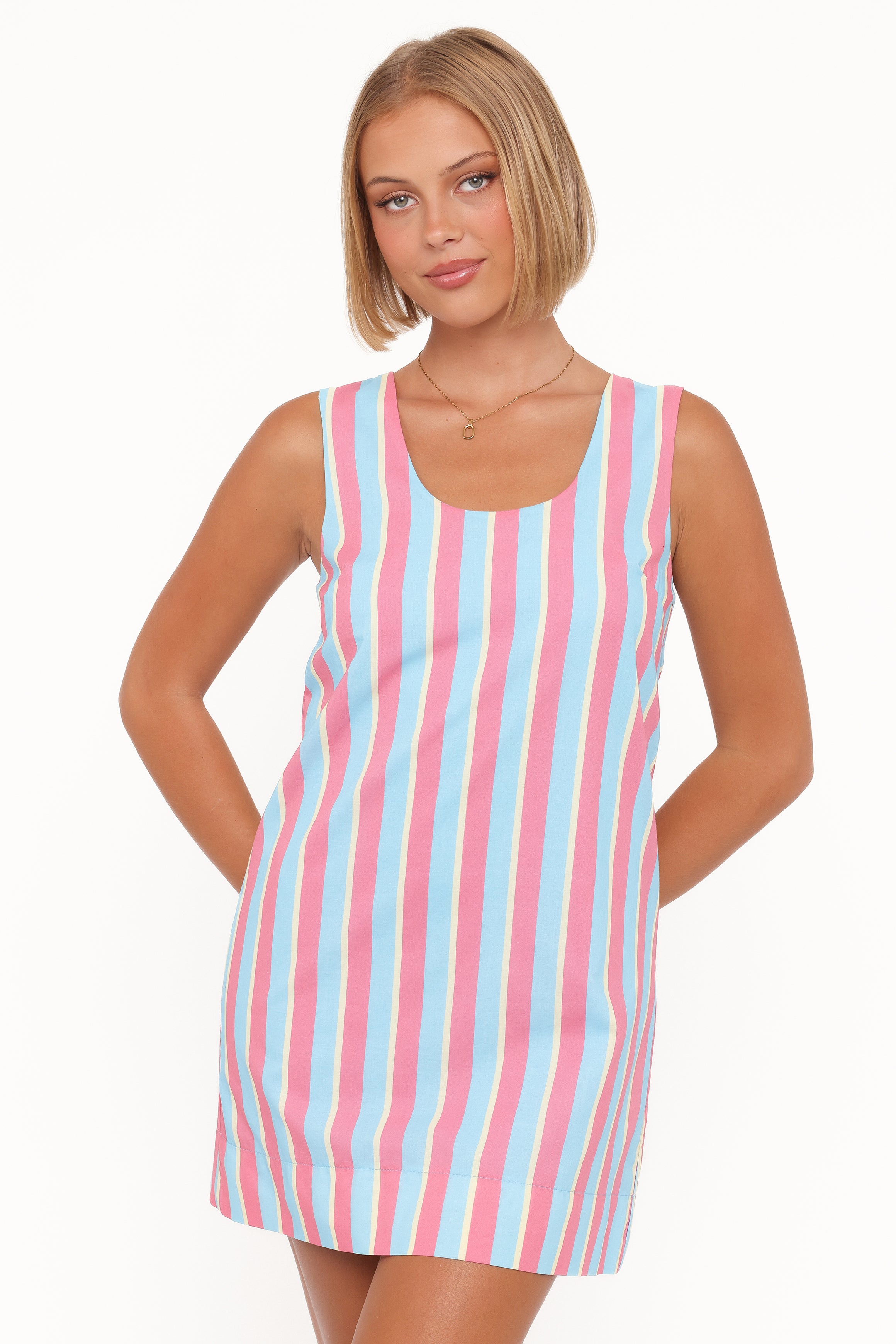 DRESSES Benito Mini Dress - Aqua Pink Stripe