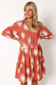 DRESSES @Bennet Longsleeve Mini Dress - Ida Print