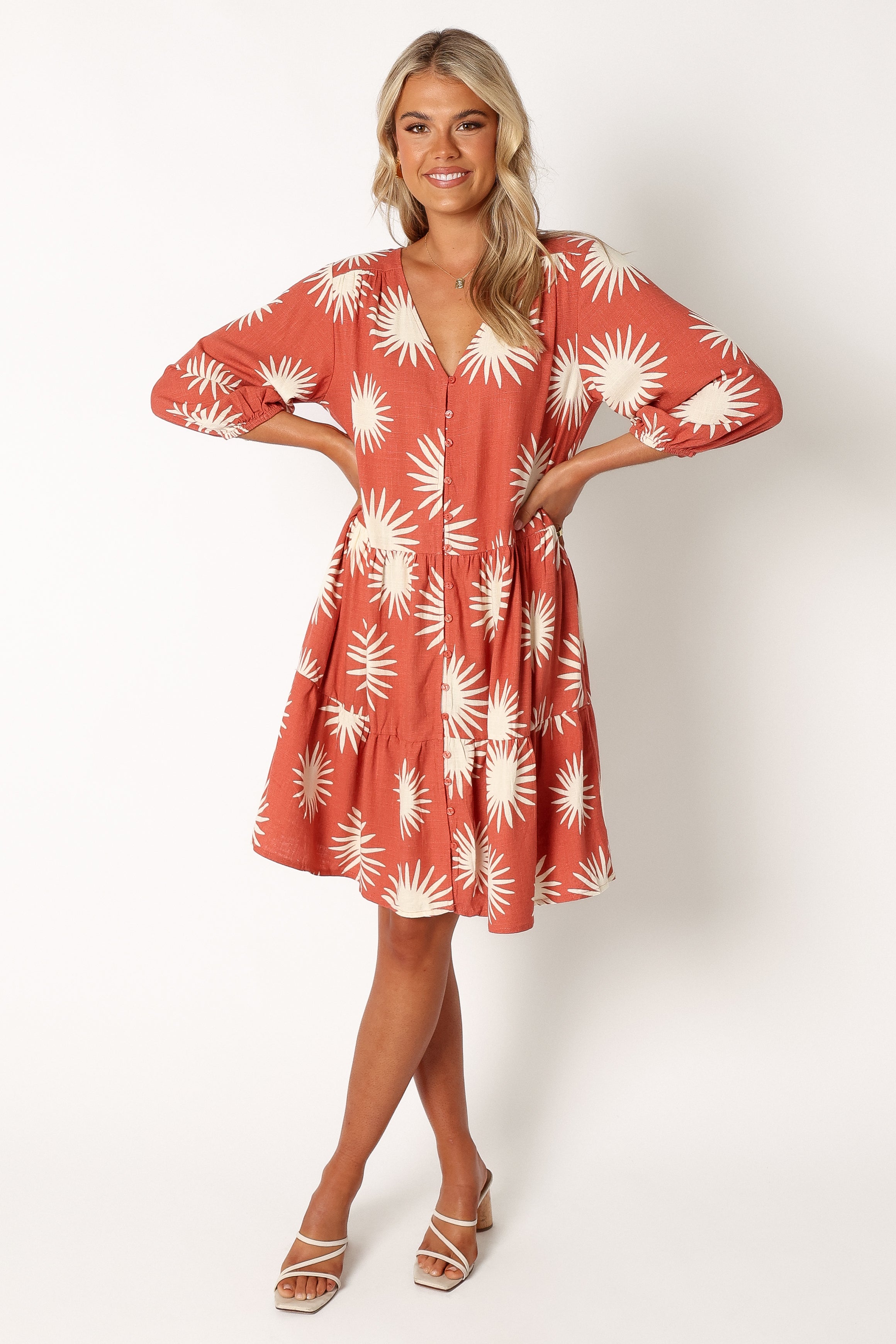 DRESSES @Bennet Longsleeve Mini Dress - Ida Print