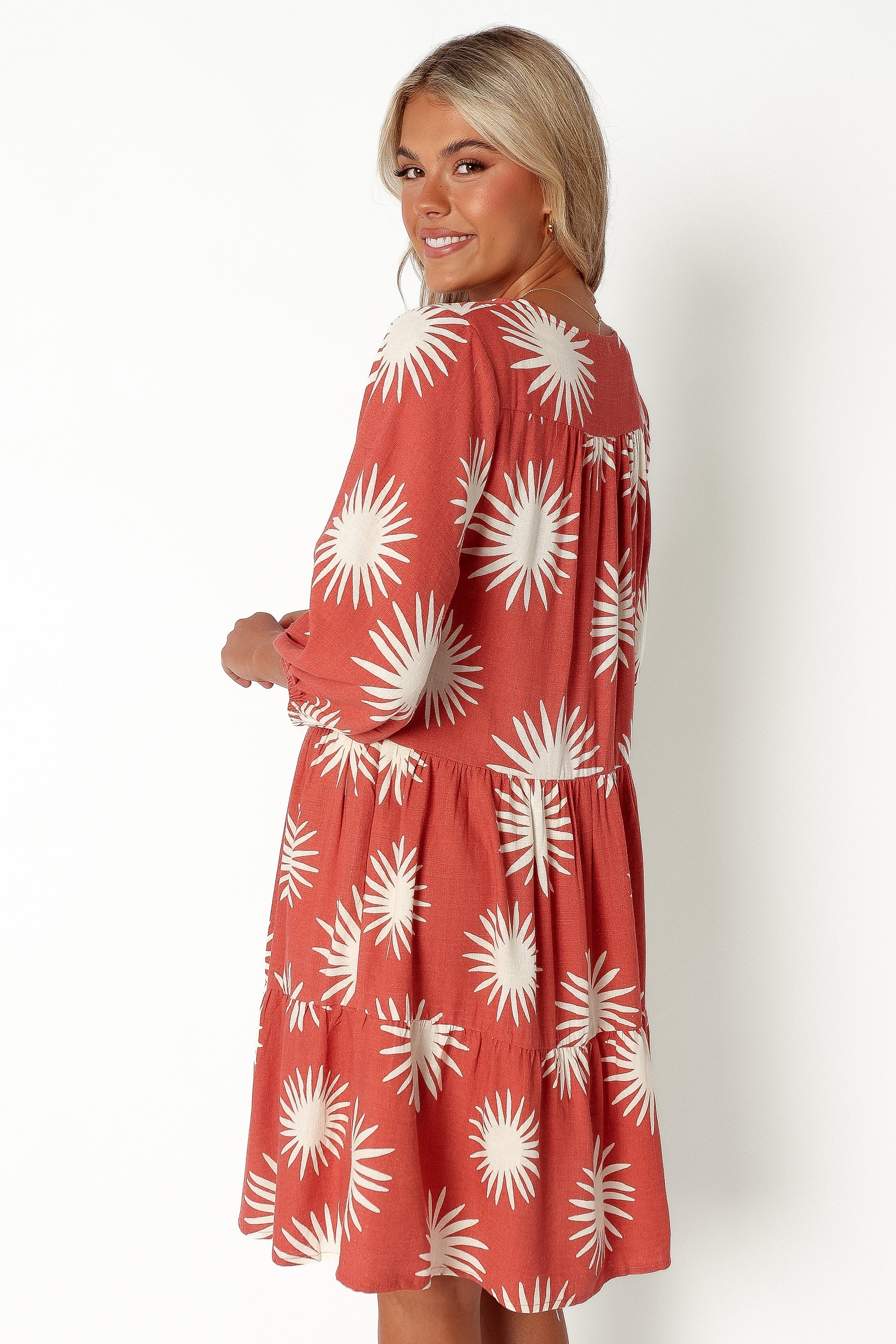 DRESSES @Bennet Longsleeve Mini Dress - Ida Print