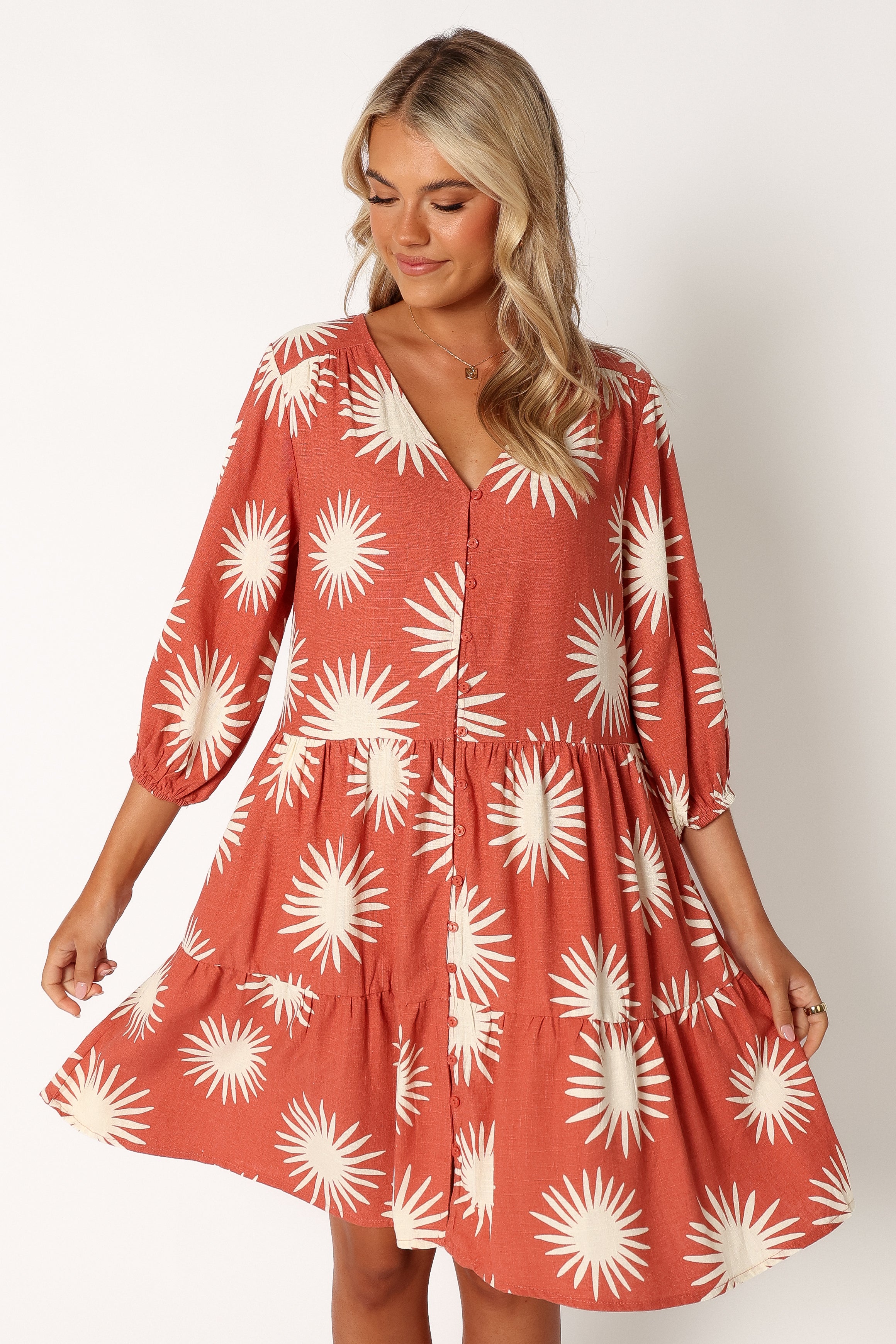 DRESSES @Bennet Longsleeve Mini Dress - Ida Print