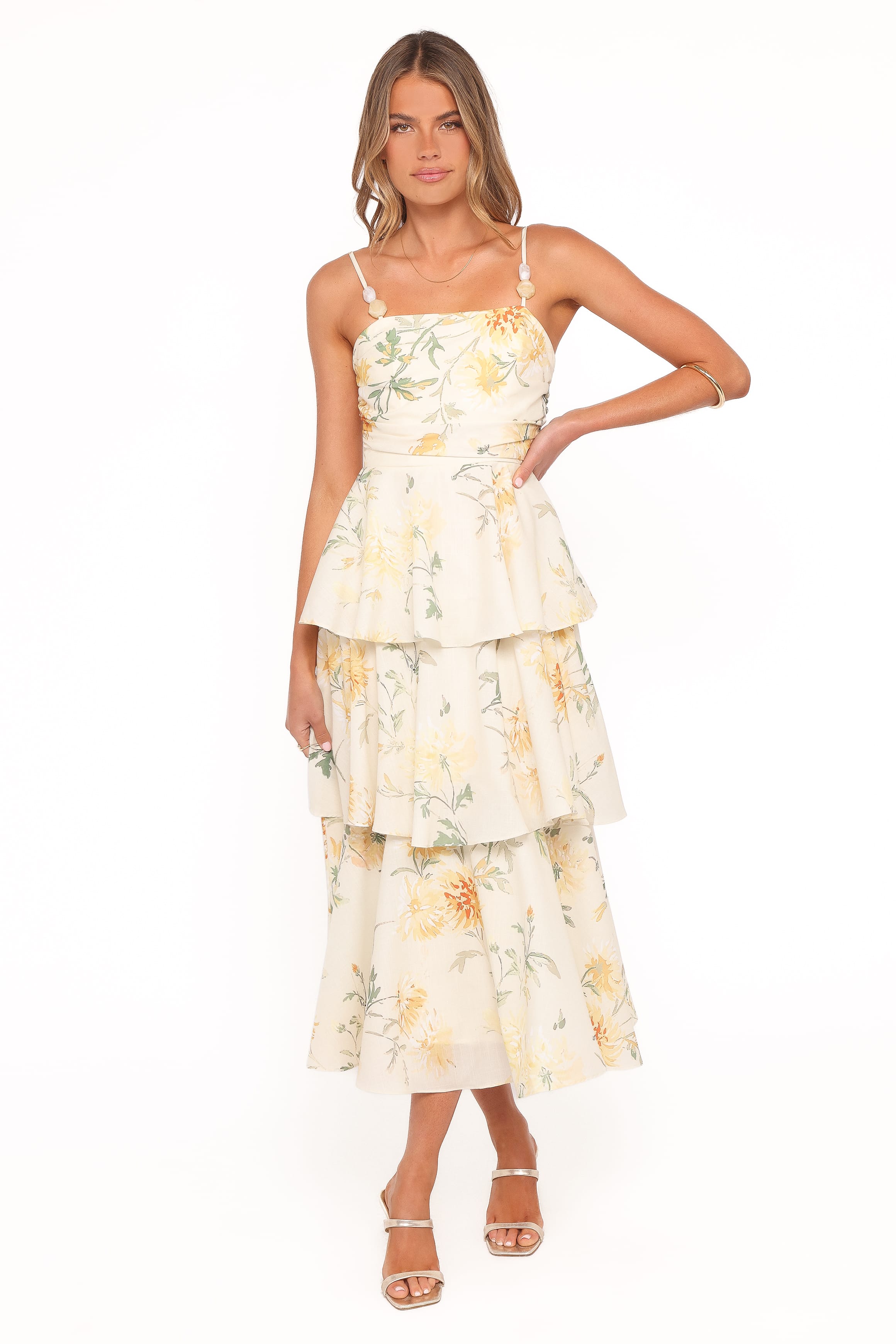 DRESSES Bernadette Midi Dress - Yellow Floral