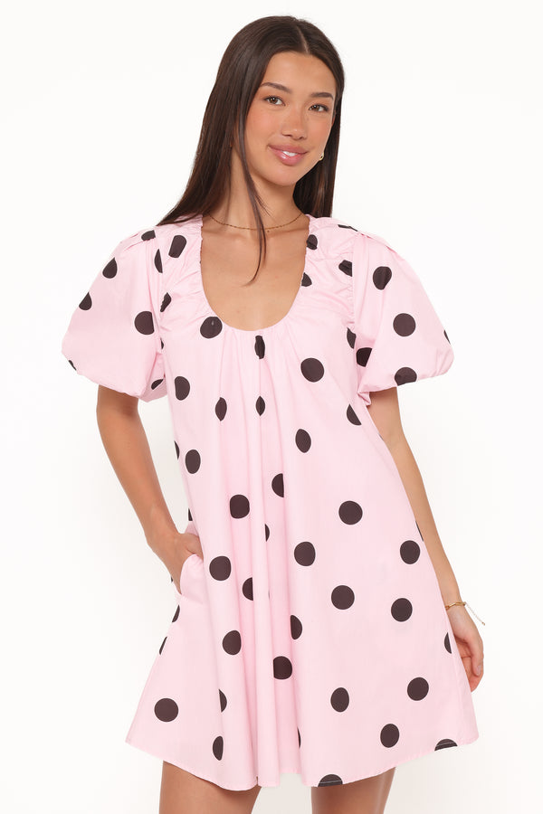 DRESSES Bertine Mini Dress - Pink Polka Dot
