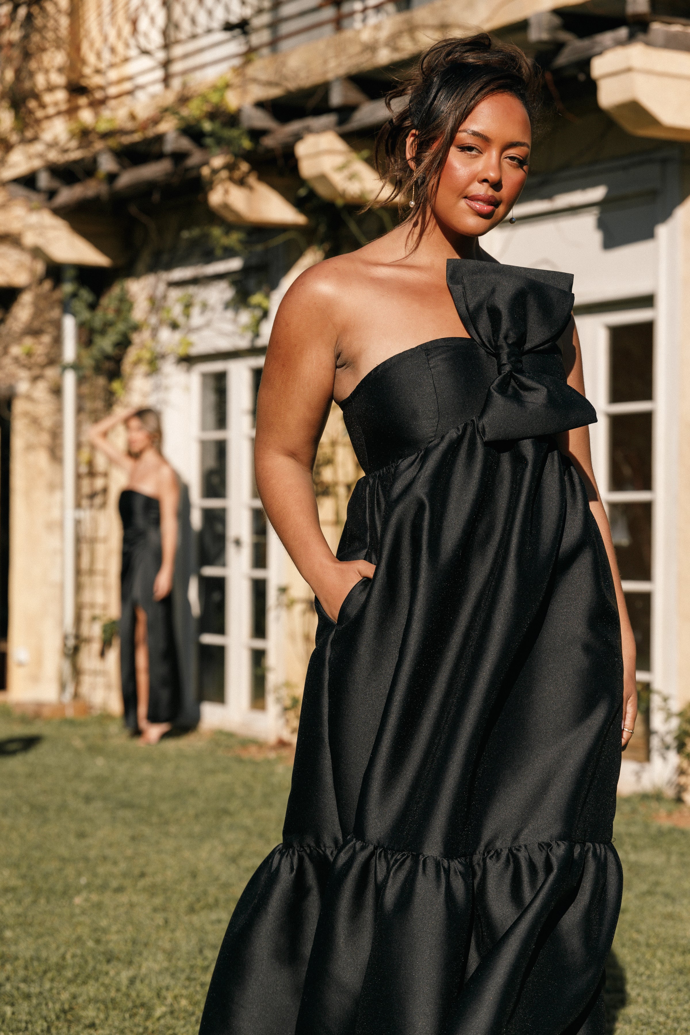 DRESSES Betina Bow Front Maxi Dress - Black