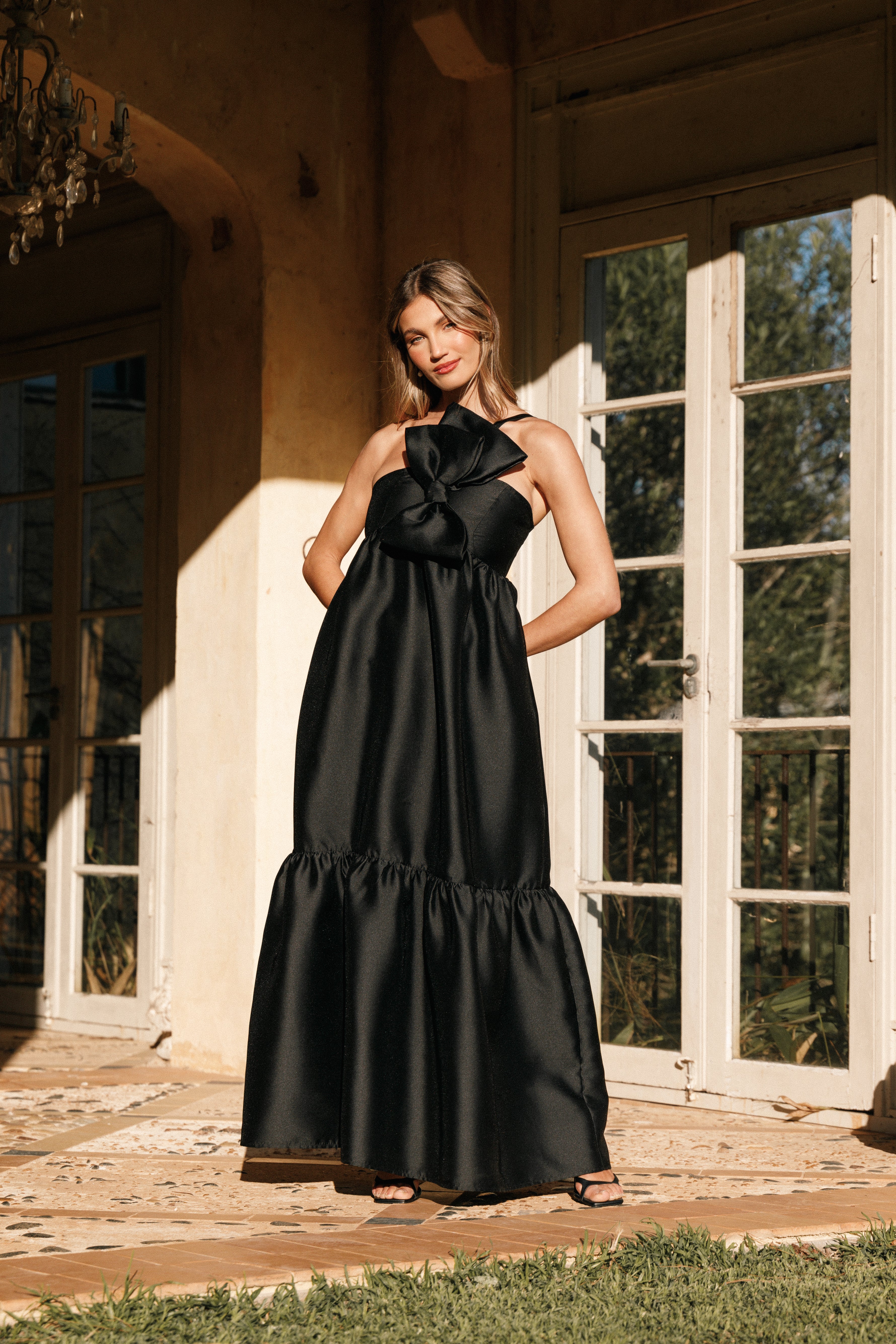DRESSES Betina Bow Front Maxi Dress - Black