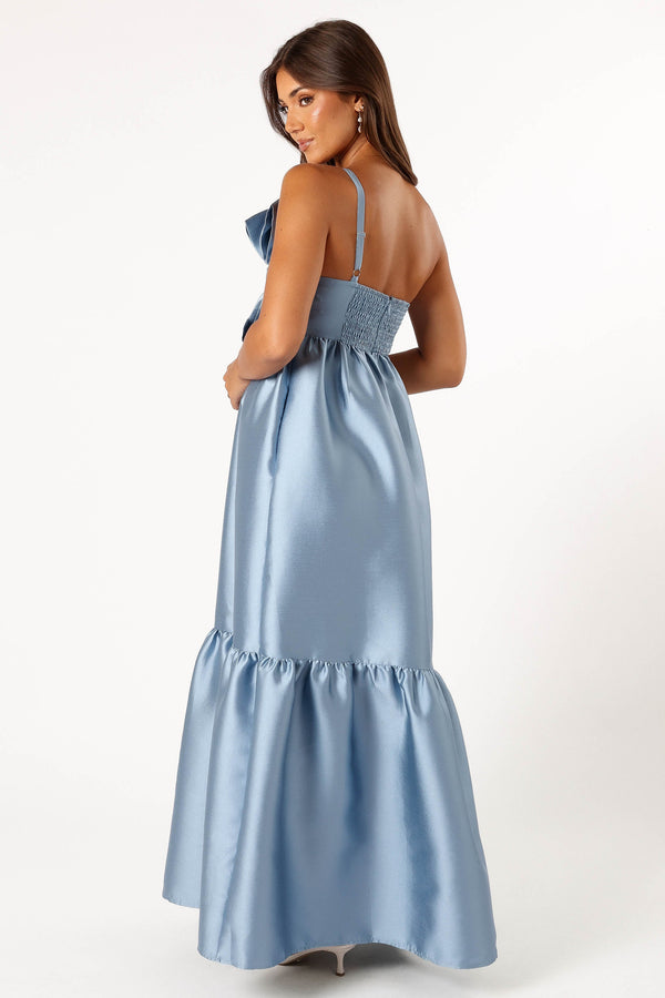 DRESSES @Betina Bow Front Maxi Dress - Blue