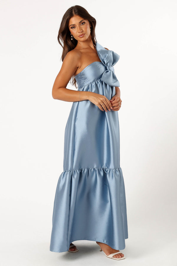 DRESSES @Betina Bow Front Maxi Dress - Blue