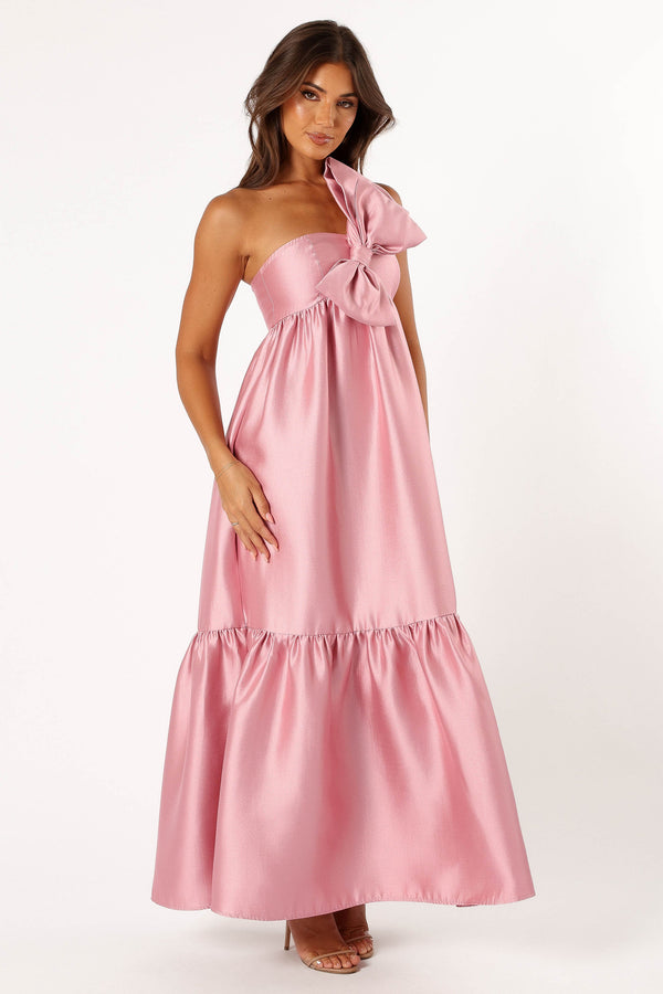 DRESSES @Betina Bow Front Maxi Dress - Dusty Rose