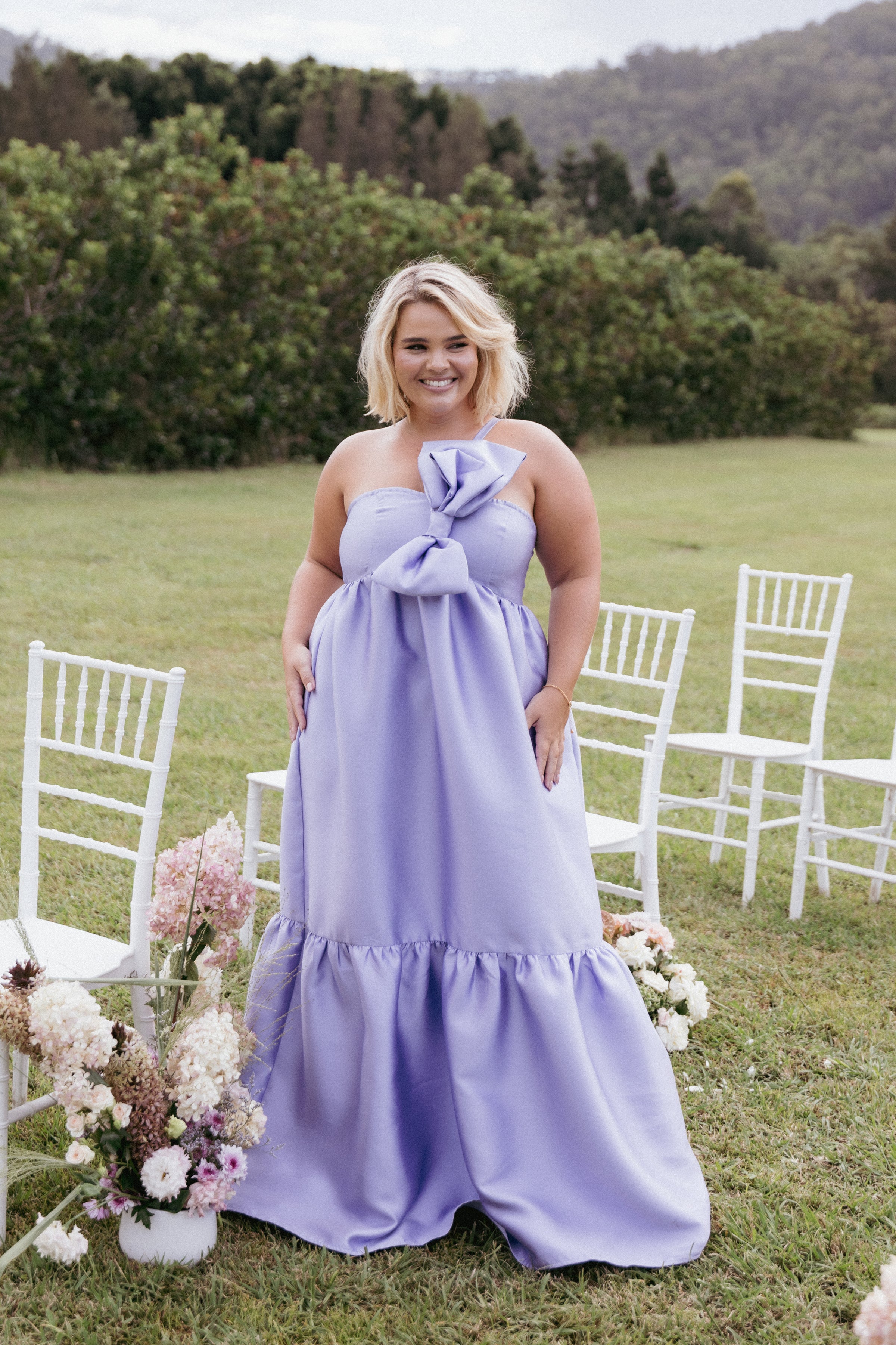 DRESSES Betina Bow Front Maxi Dress - Lilac