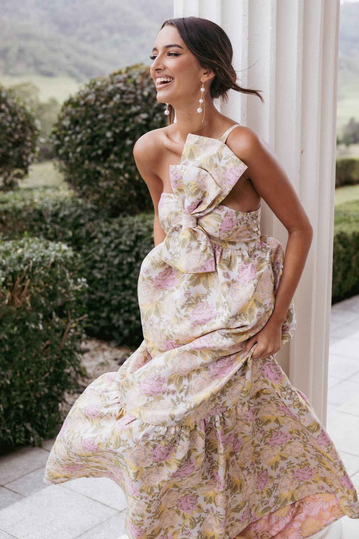 Betina Bow Front Maxi Dress - Multi Floral | Petal & Pup
