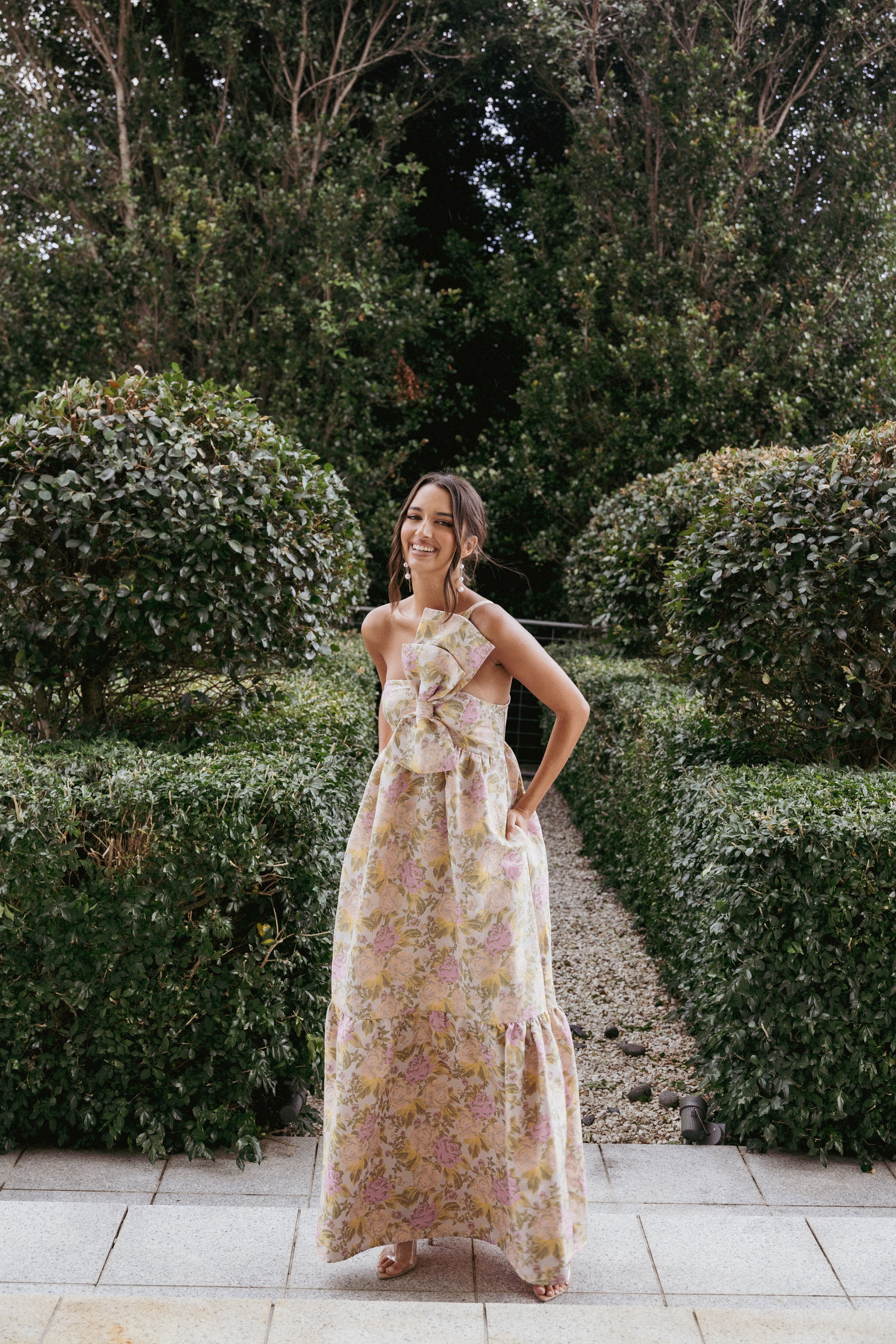 DRESSES Betina Bow Front Maxi Dress - Multi Floral