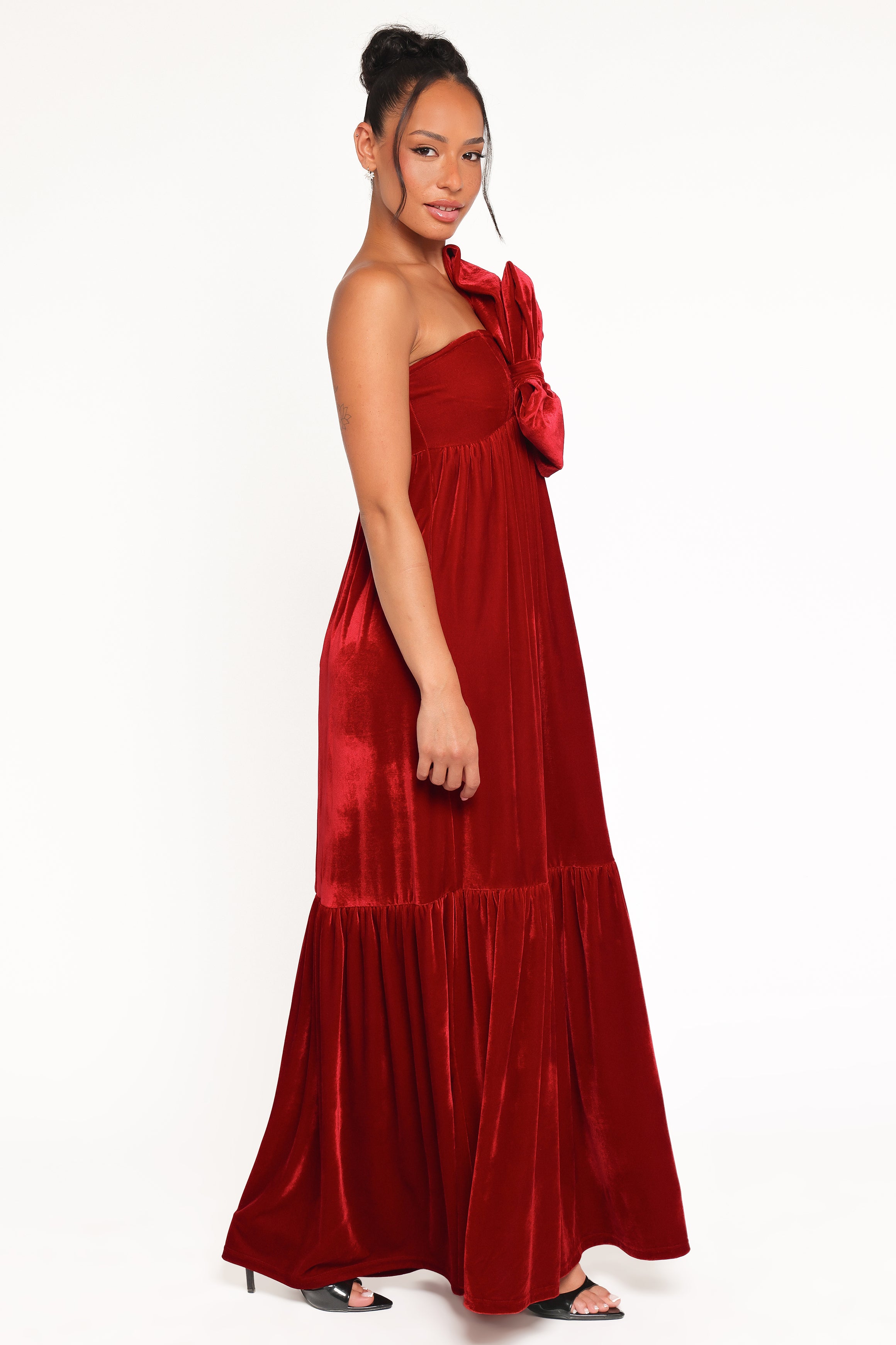 DRESSES Betina Bow Front Maxi Dress - Red Velvet
