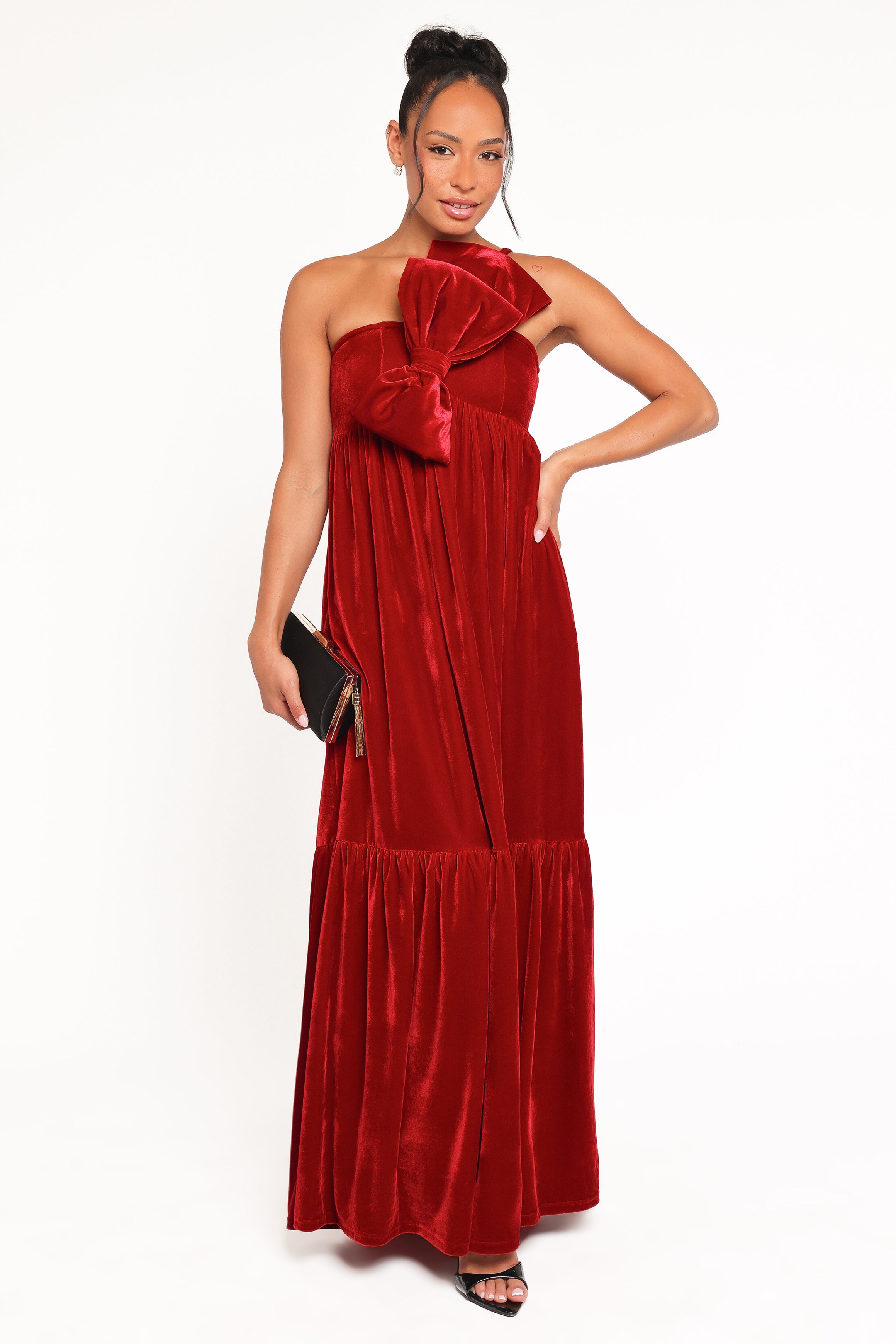 DRESSES Betina Bow Front Maxi Dress - Red Velvet
