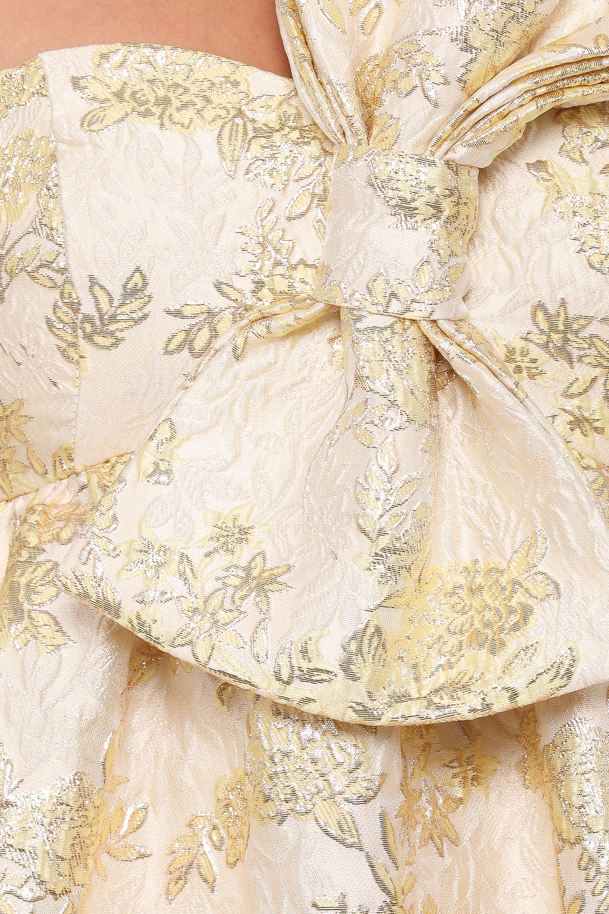 DRESSES Betina Bow Front Maxi Dress - Yellow Brocade
