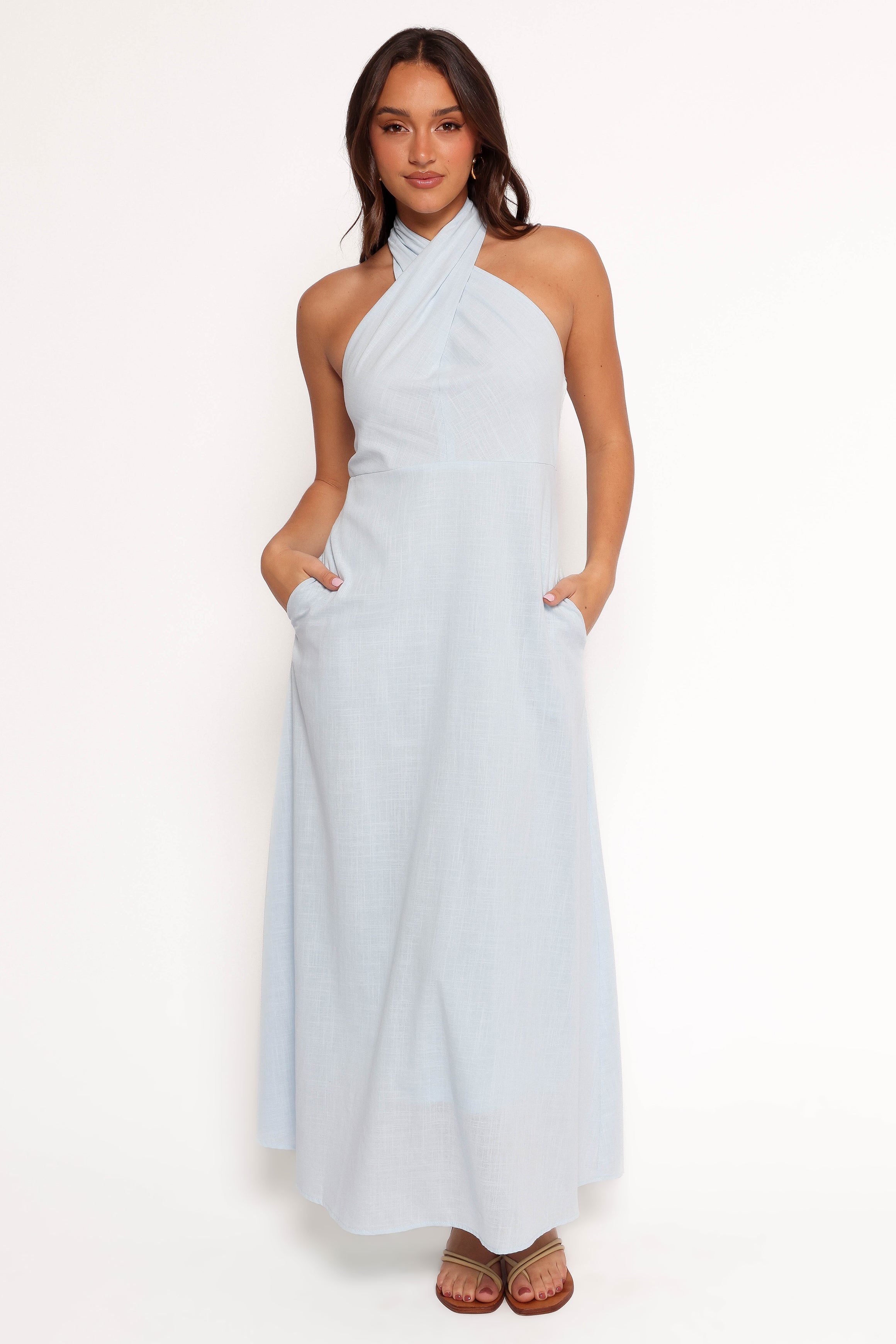 DRESSES Betsy Halterneck Maxi Dress - Pale Blue