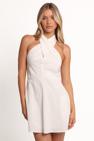DRESSES Betsy Halterneck Mini Dress - White