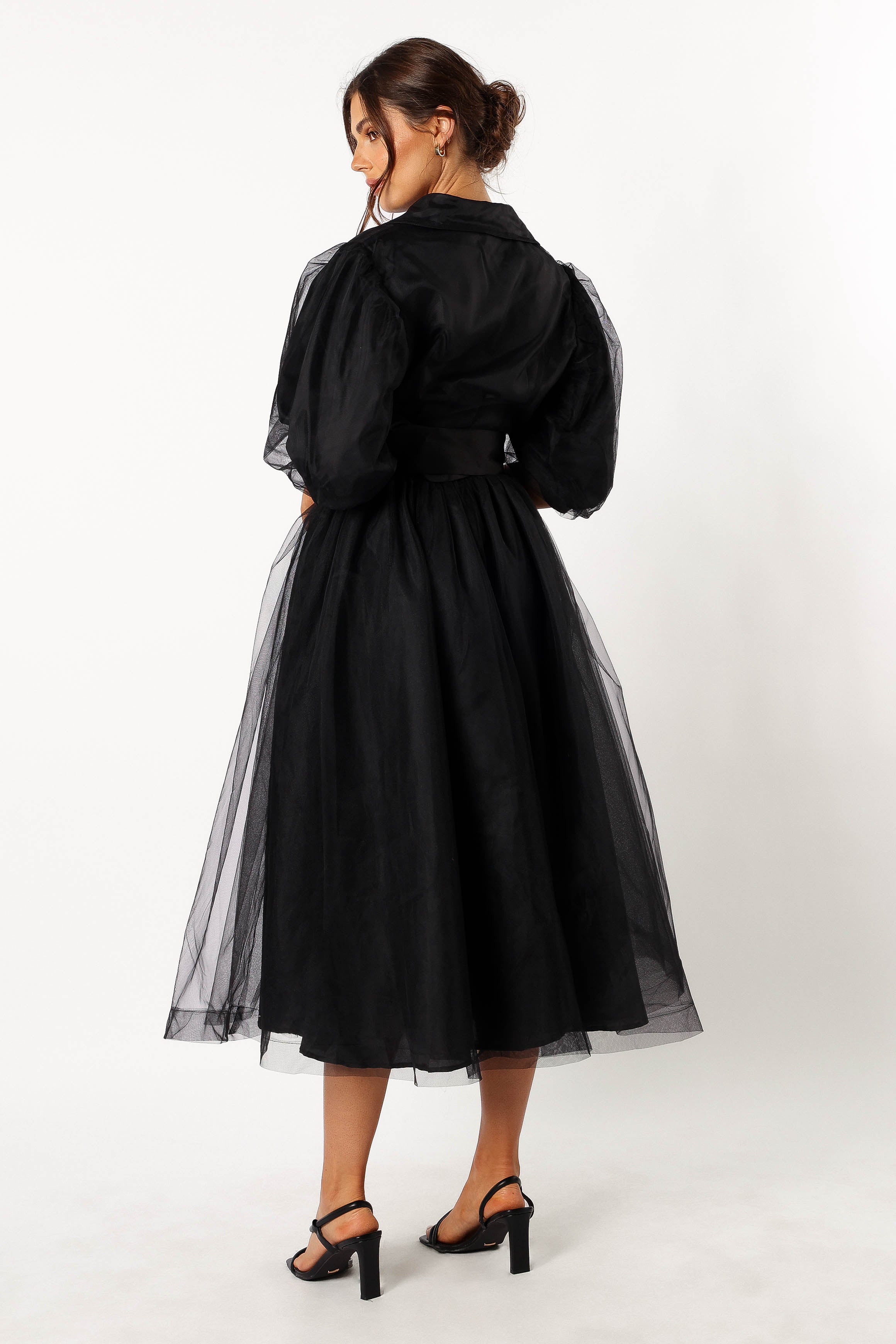 DRESSES @Bettie Belted Midi Dress - Black