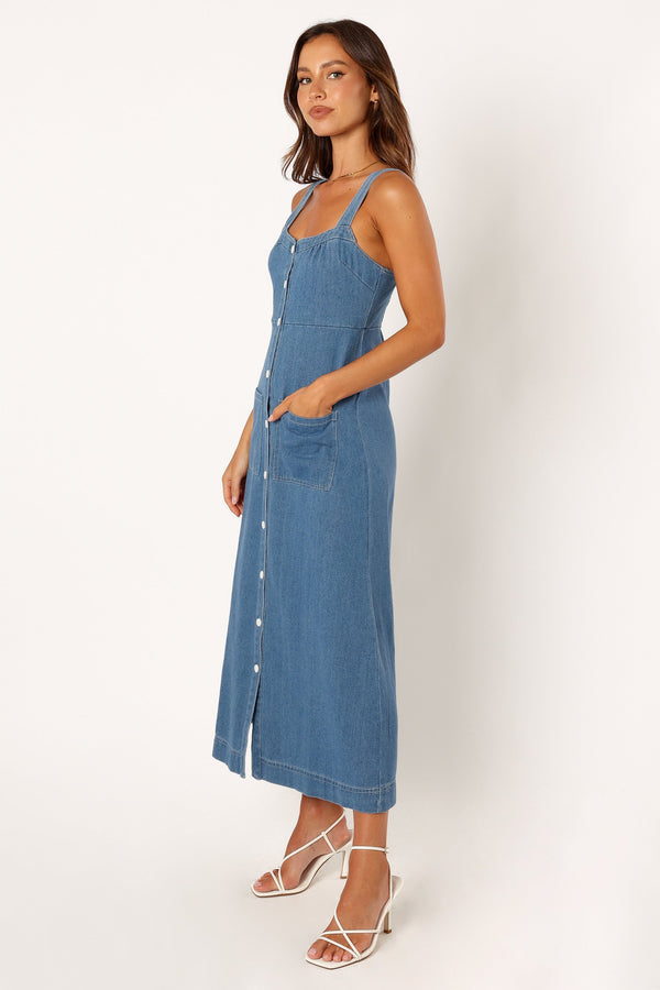 DRESSES @Bettie Midi Dress - Denim