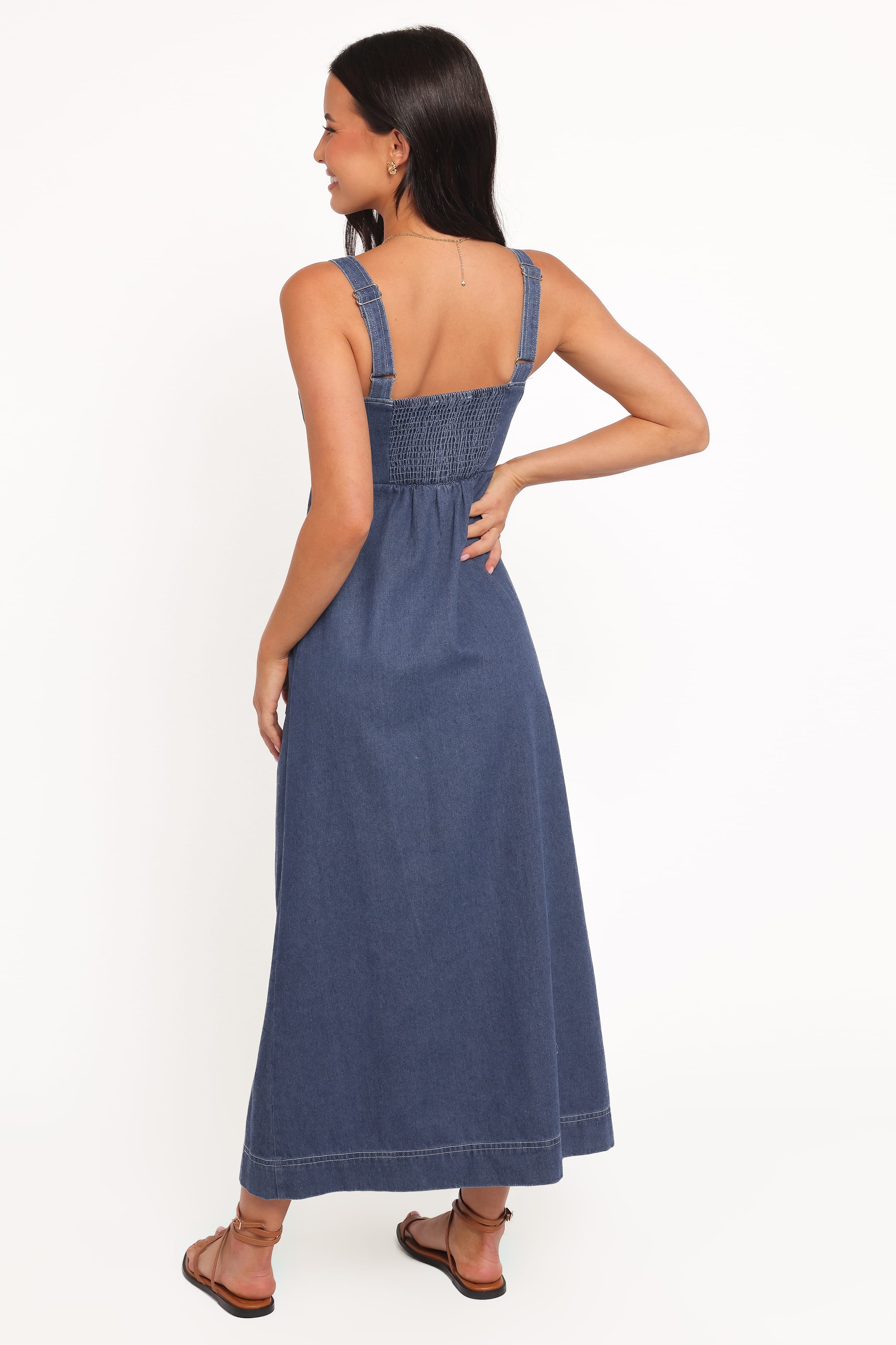 DRESSES Bettie Midi Dress - Mid Blue Denim