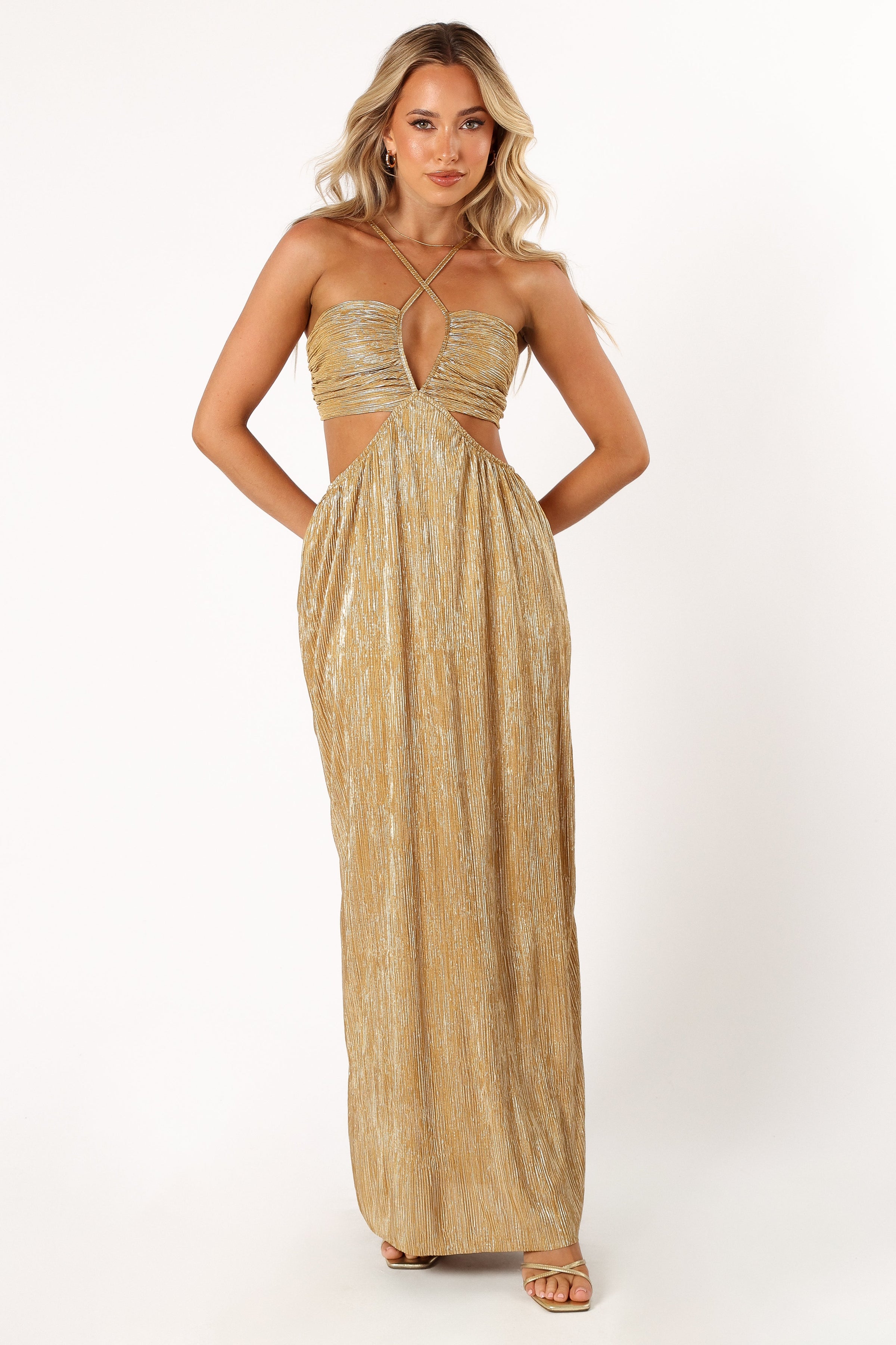 DRESSES @Beyz Midi Dress - Gold