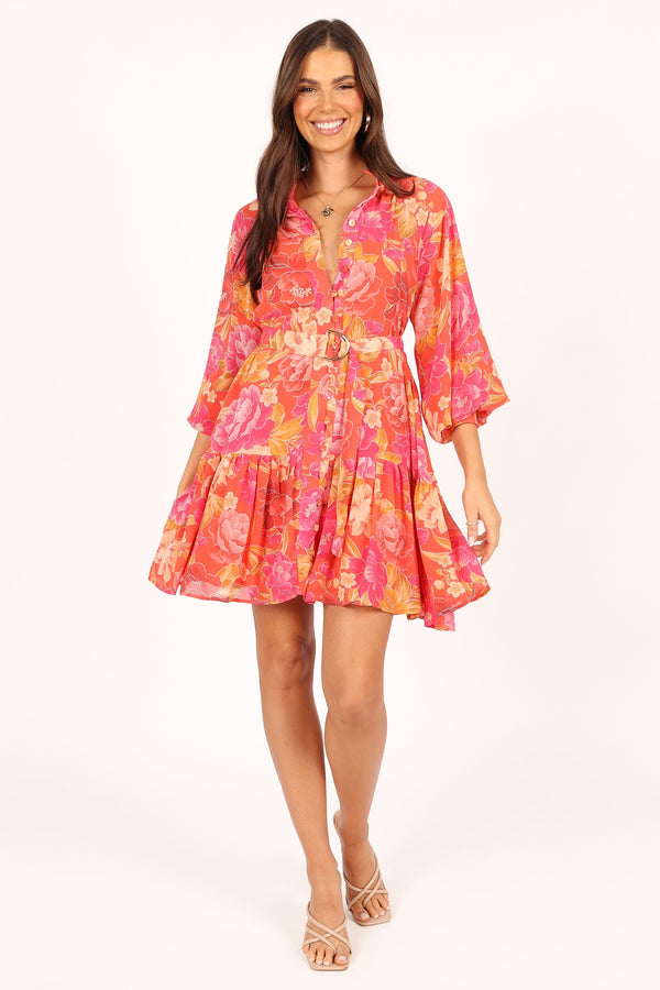 DRESSES @Bianca Long Sleeve Mini Dress - Pink (waiting on bulk)