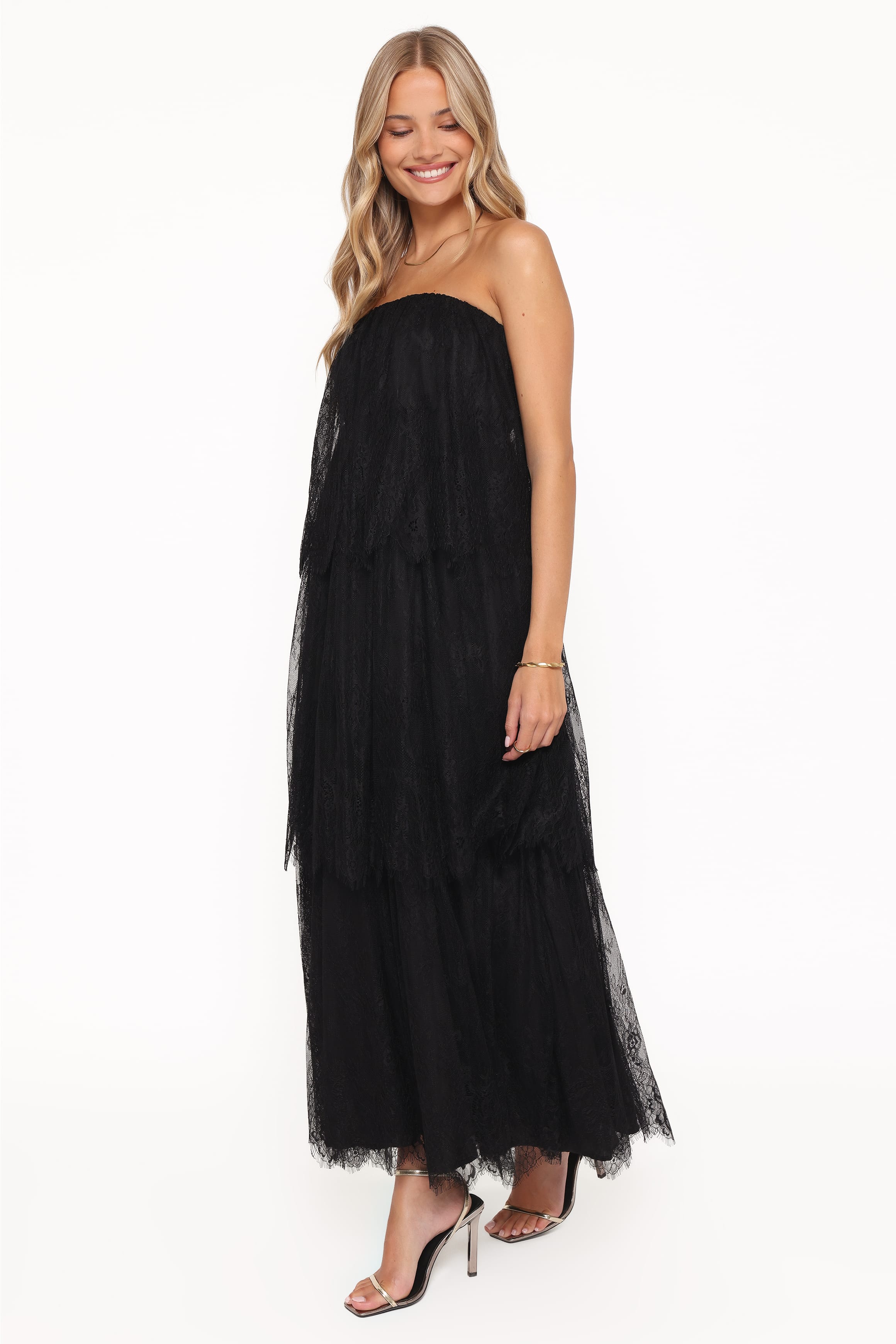 DRESSES Bloom Strapless Maxi Dress - Black Lace