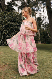 DRESSES Bloom Strapless Maxi Dress - Pink Floral