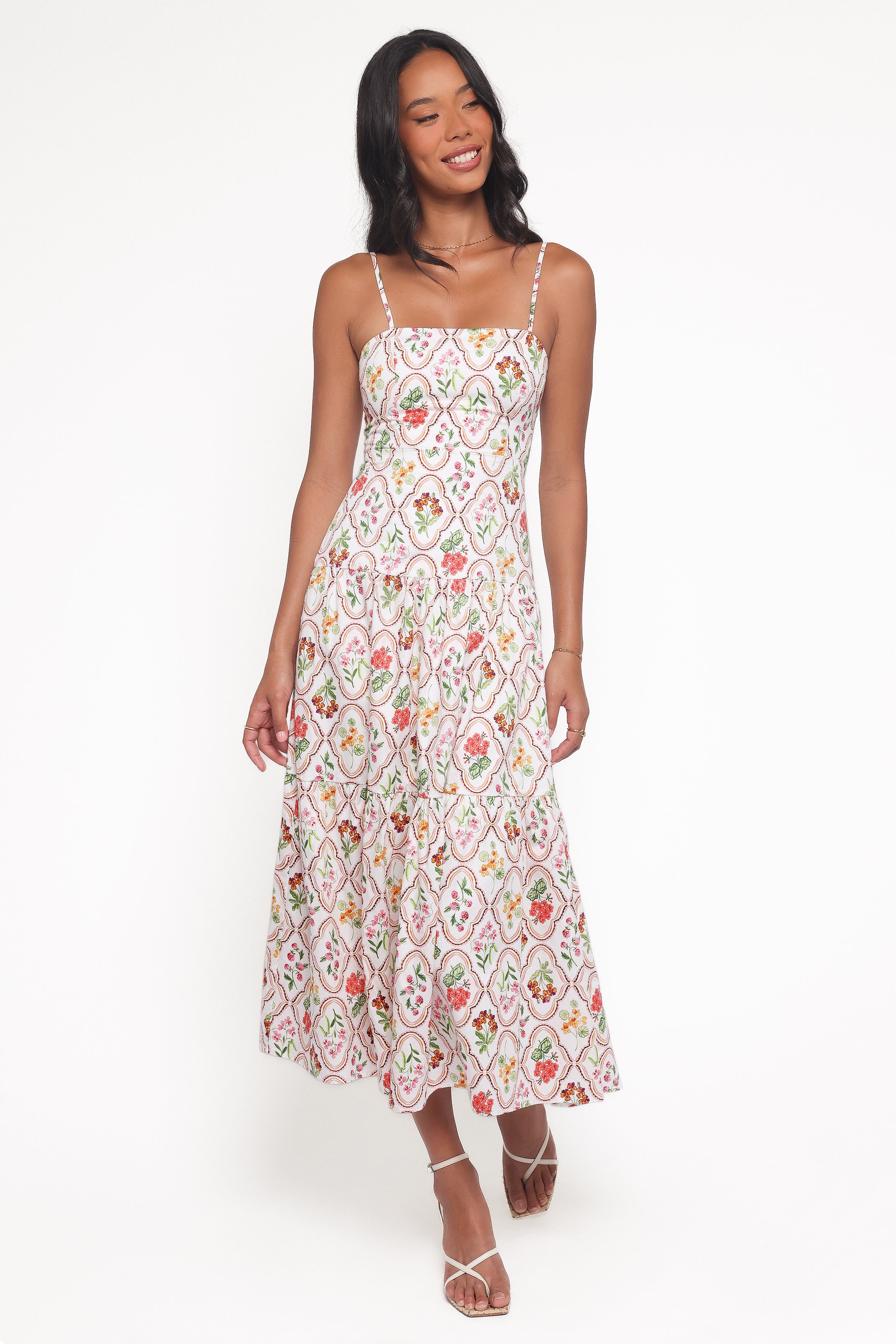 DRESSES Botanique Midi Dress - Coral Wildflower