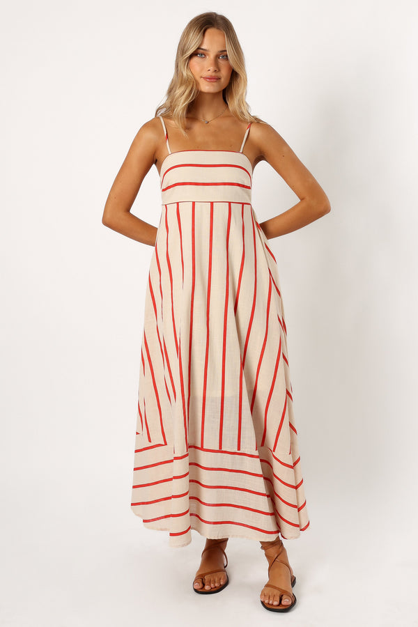 DRESSES @Brea Maxi Dress - Cream Stripe