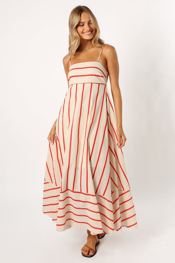 DRESSES @Brea Maxi Dress - Cream Stripe