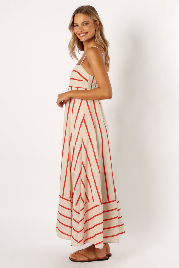 DRESSES @Brea Maxi Dress - Cream Stripe