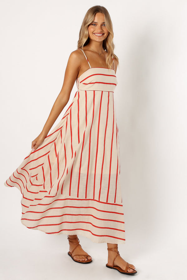 DRESSES @Brea Maxi Dress - Cream Stripe