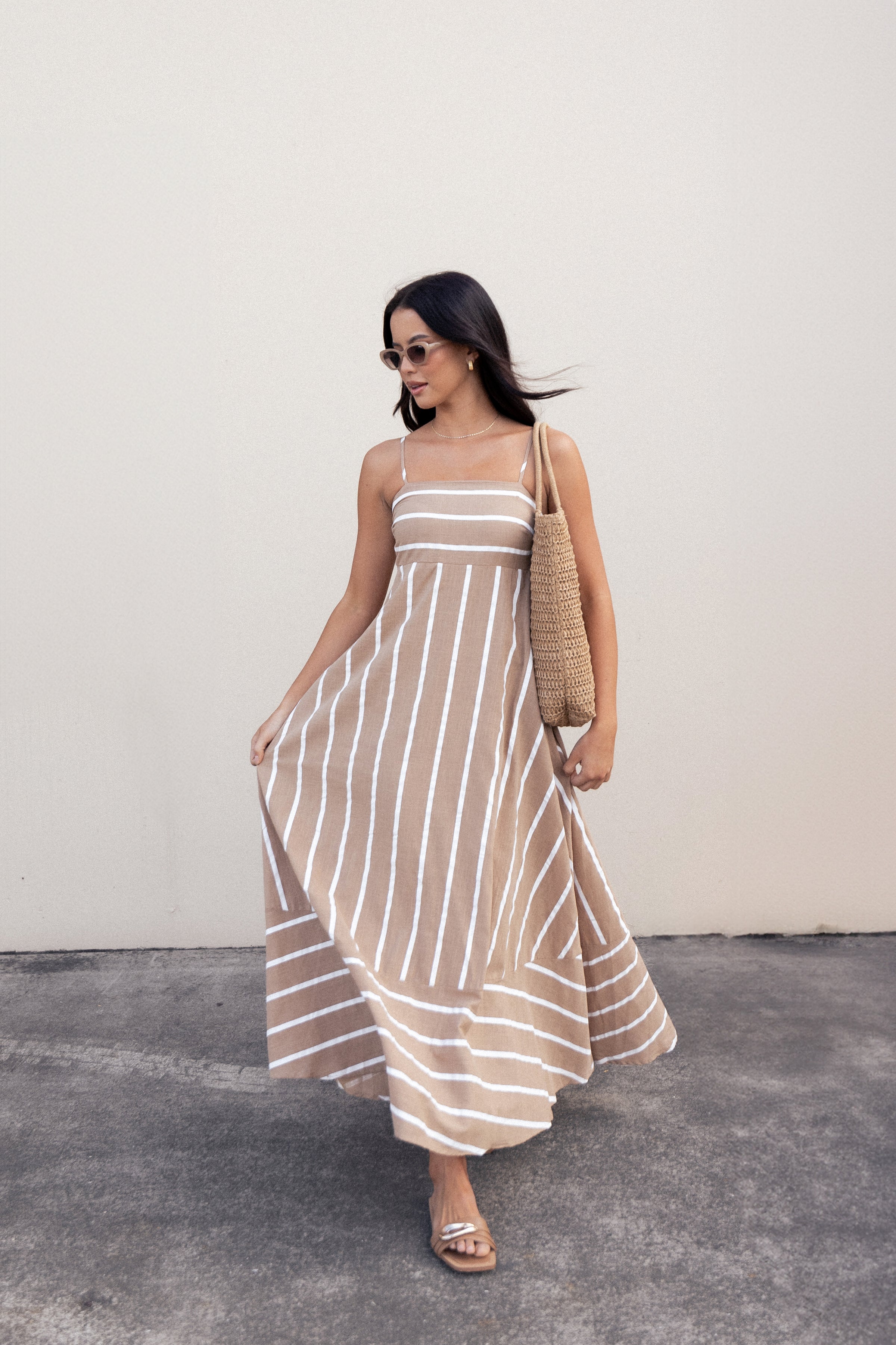 DRESSES Brea Maxi Dress - Tan Stripe