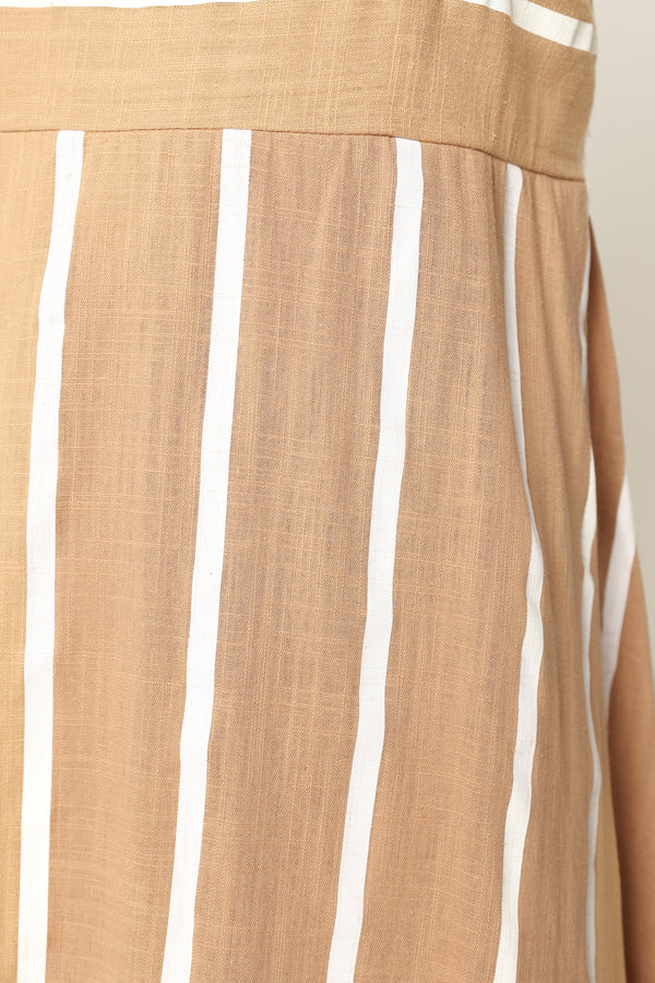 DRESSES @Brea Maxi Dress - Tan Stripe