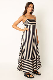 DRESSES @Bree Maxi Dress - Black Stripe