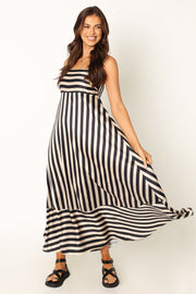 DRESSES @Bree Maxi Dress - Black Stripe