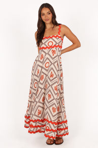 DRESSES Briella Maxi Dress - White/Orange