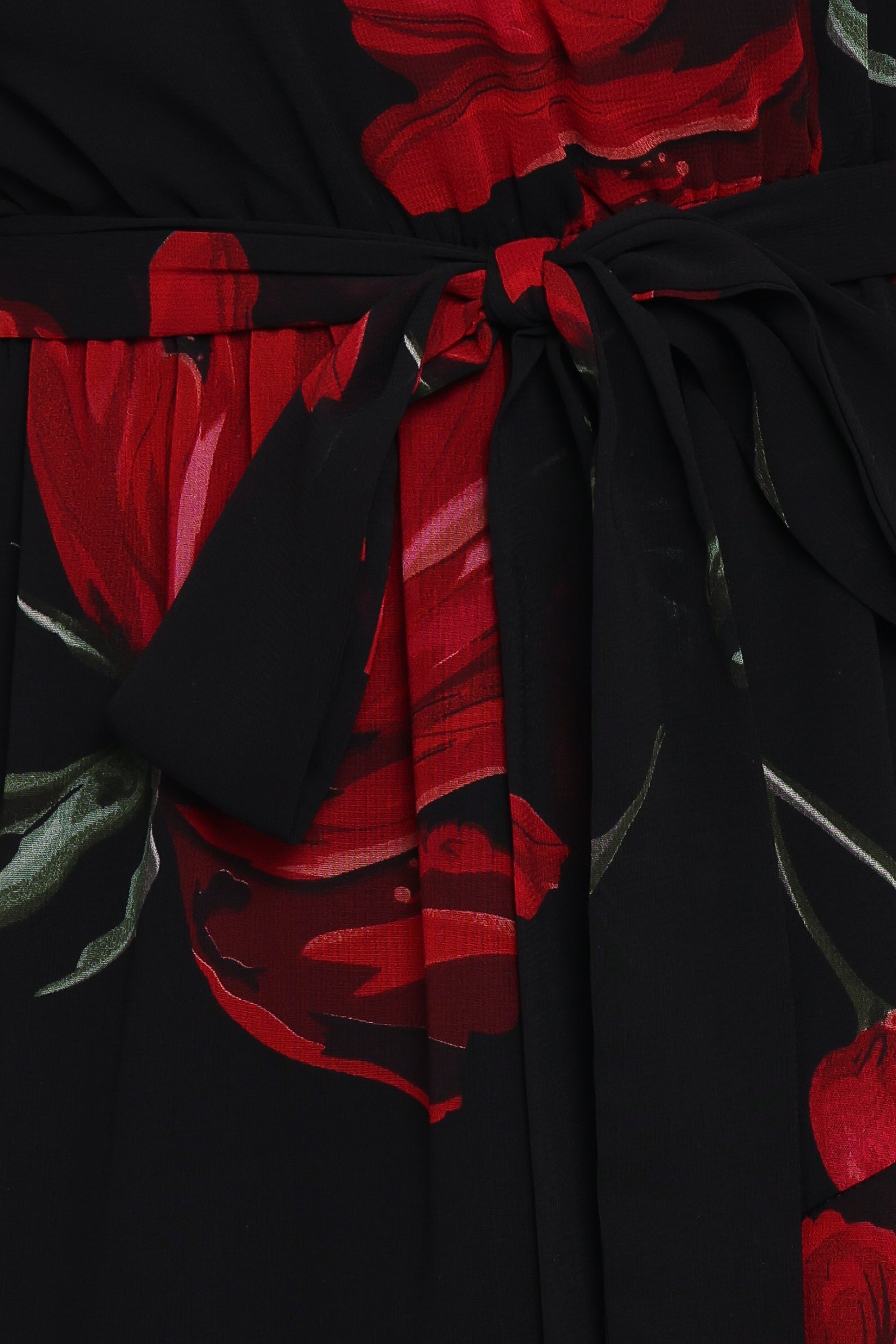 DRESSES Brigette One Shoulder Tiered Midi Dress - Red Floral